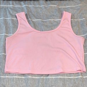 Pink cropped tank top from Shein